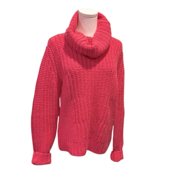 Banana Republic Alpaca Merino Wool Blend Pink Turtleneck Sweater Womens Medium - Picture 4 of 10